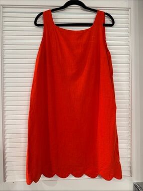kate spade x Target Sleeveless Scalloped-Hem Mini Dress in Bright Orange-Red
